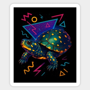 Retro Neon Spotted Turtle Magnet